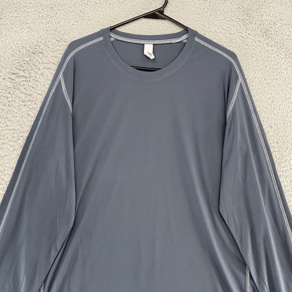 Alo‎ Shirt Mens 2XL Gray Rash Guard Athletic Workout Running Performance